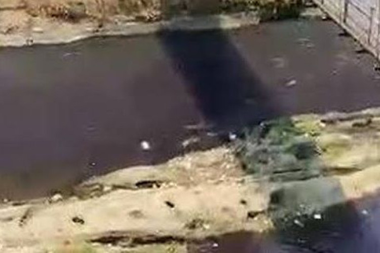 Geger Air Sungai Brantas Malang Mendadak Berubah Warna Menjadi Ungu Gelap, Diduga Berasal Dari Limbah Industri